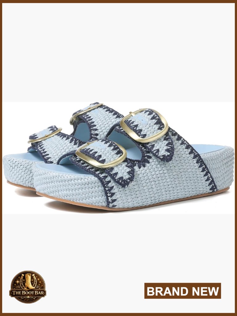 Espadrille Platform Sandals Open Toe Raffia Woven Slide Summer Beach